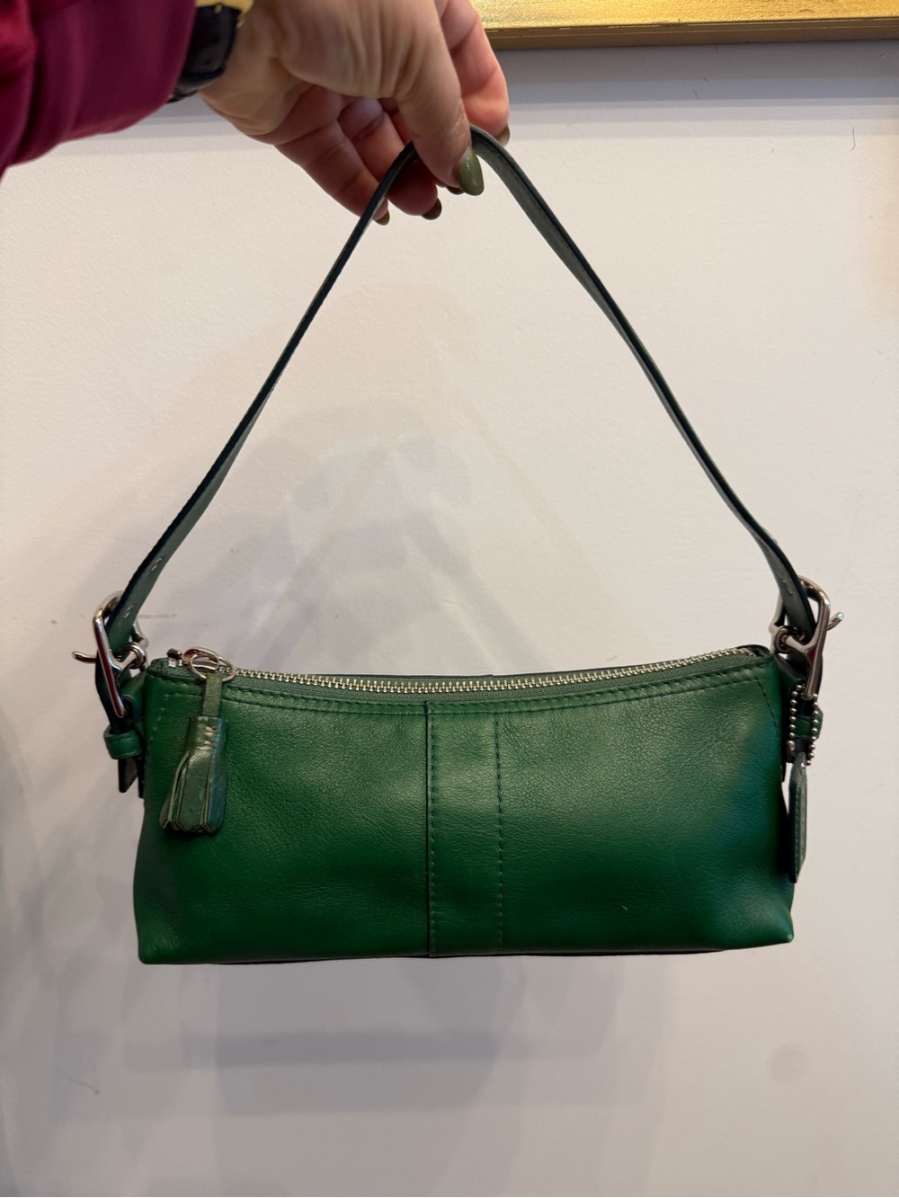 coach legacy Green Leather Shoulder Bag - Elegant Everyday Style